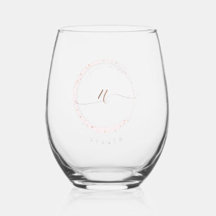 Verre À Vin Sans Pied LETTRE rose DE JEUX D'OR U