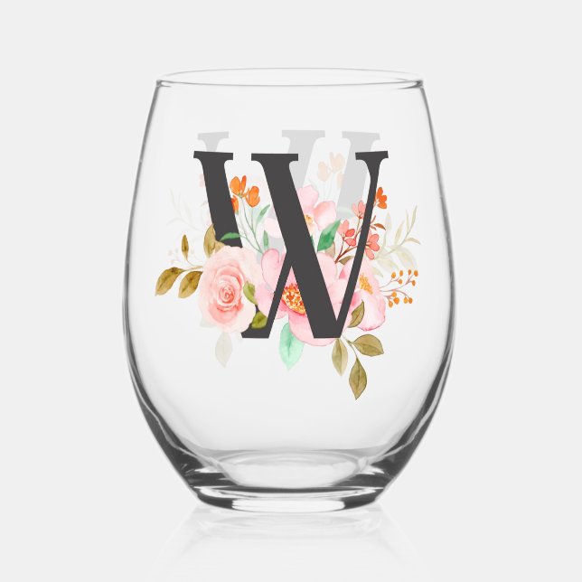 Verre À Vin Sans Pied Lettre W (Recto)