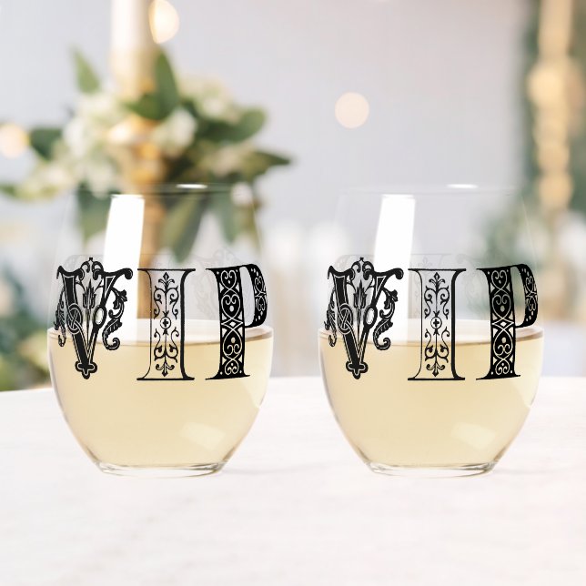 Verre À Vin Sans Pied Lettres noires VIP Lunettes de vin stemless (Insitu (Mariage))