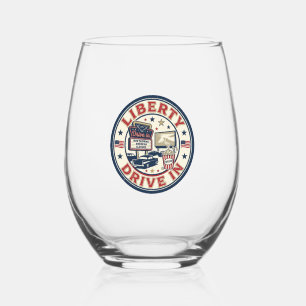 Verre À Vin Sans Pied Liberty Drive In Patriotique Patriotique Drive In