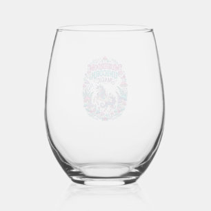 Verre À Vin Sans Pied Licorne Champignon Licorne Magie Coloré POD Artwor
