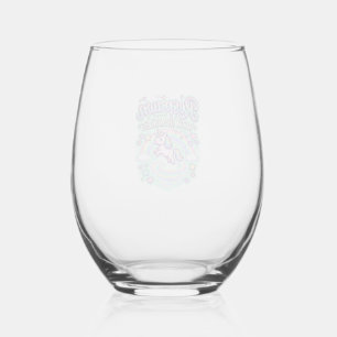 Verre À Vin Sans Pied Licorne Réapparition avec des Paillettes Vecteur P