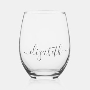 Verre À Vin Sans Pied Lignes grises claires personnalisées