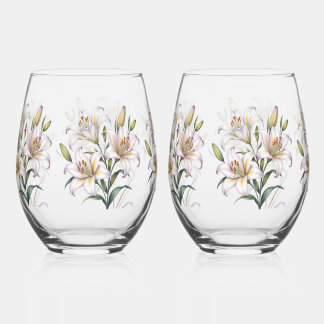 Verre À Vin Sans Pied Lily of Love Mariage
