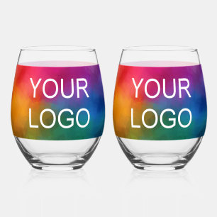 Verre À Vin Sans Pied Logo d'affaires Modèle personnalisé moderne