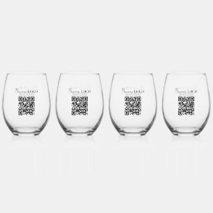 Verre À Vin Sans Pied Logo d'entreprise Code QR promotionnel de la socié