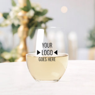 Verre À Vin Sans Pied Logo Entreprise Personnalisé Facile À L'Avant
