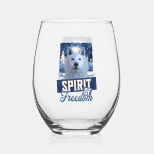 Verre À Vin Sans Pied Loup Arctique Esprit de liberté Création faunique