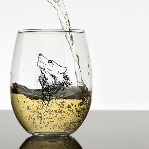 Verre À Vin Sans Pied Loup noir de la tribu Howl