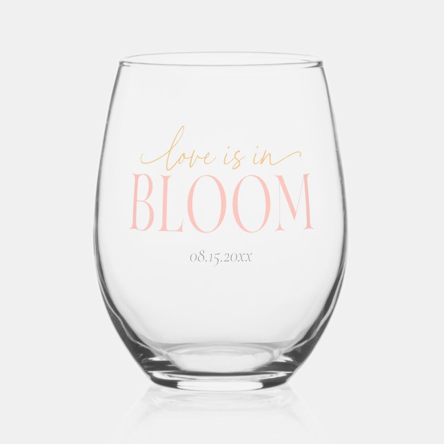 Verre À Vin Sans Pied Love Is In Bloom Baby Shower  (Recto)