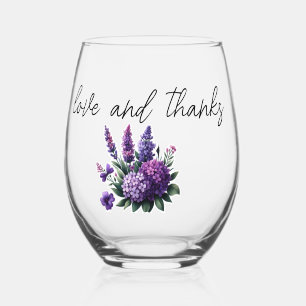 Verre À Vin Sans Pied Love & Thanks Photo personnalisée Collage Mariage