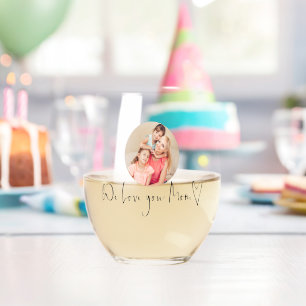 Verre À Vin Sans Pied Love You Mom Coeur Personnalisé Nom du script phot