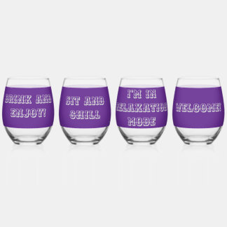 VERRE À VIN SANS PIED LUNETTES AVEC MOTS