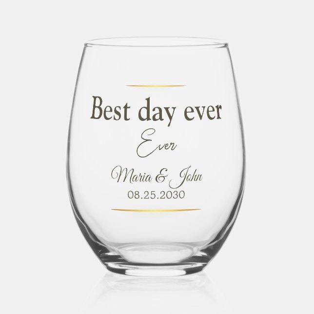 Verre À Vin Sans Pied Lunettes de mariage élégantes (Recto)