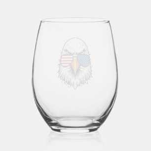 Verre À Vin Sans Pied Lunettes de soleil aigle patriotique Vintage Vecto