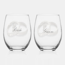 Lunettes de vin de mariée et de chambre