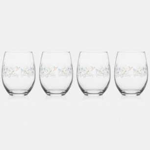 Verre À Vin Sans Pied Luxe Spring Fleur sauvage oiseau Rose Jardin sans