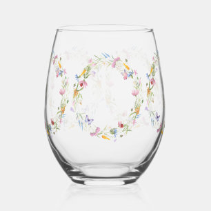 Verre À Vin Sans Pied Luxueux Fleur sauvage de printemps coccinelle Moti