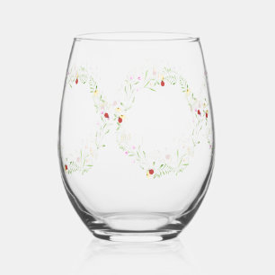 Verre À Vin Sans Pied Luxueux Fleur sauvage de printemps coccinelle Moti