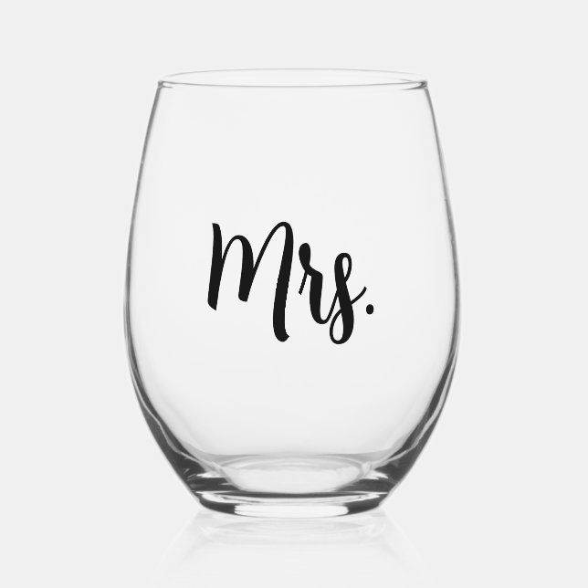 Verre À Vin Sans Pied M. et Mme Mariage (Recto)