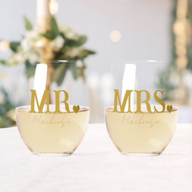 Verre À Vin Sans Pied M. Et Mme Personnalisée Nouvelles Mauvaises Maison (Insitu (Mariage))