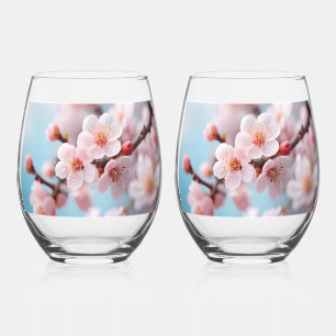 Verre À Vin Sans Pied Magie de Fleur Rose  