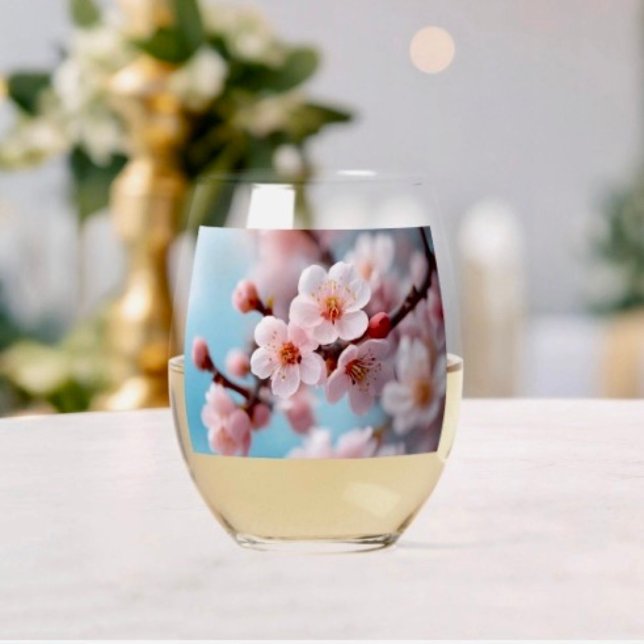 Verre À Vin Sans Pied Magie en fleurs roses (Créateur téléchargé)