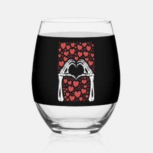 Verre À Vin Sans Pied Main de squelette cœur Saint-Valentin Amour drôle