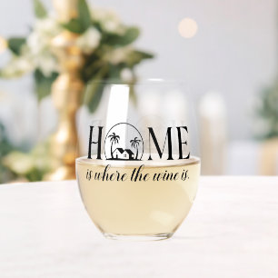 Verre À Vin Sans Pied Maison est où le vin est (Maison de la plage) Verr