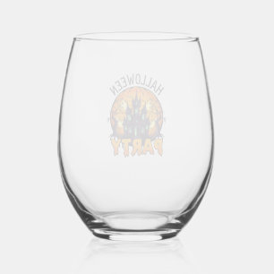 Verre À Vin Sans Pied Maison hantée de fête d'Halloween Citrouille Chauv