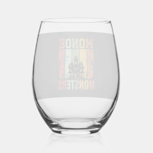 Verre À Vin Sans Pied Maison Hantée Halloween Monstres Rétro