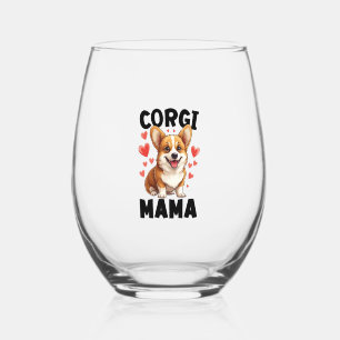 Verre À Vin Sans Pied Maman Corgi - Maman Corgi Mignonne