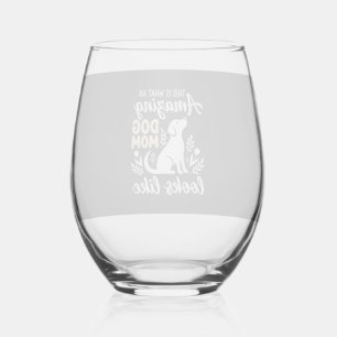Verre À Vin Sans Pied Maman de chien incroyable amateur de chien floral