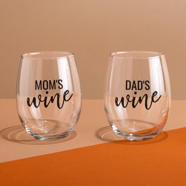 Verre À Vin Sans Pied Maman et les papas (Créateur téléchargé)