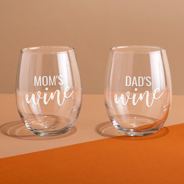 Verre À Vin Sans Pied Maman et Papa (Créateur téléchargé)