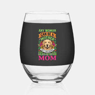 Verre À Vin Sans Pied Maman Golden Retriever Fleurie Amoureuse des Chien