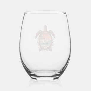 Verre À Vin Sans Pied Mamie drôle Turtle Beach Vintage Shirt Design_1