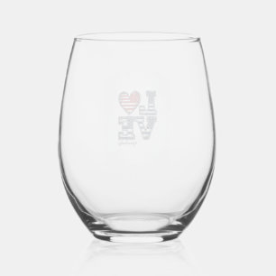 Verre À Vin Sans Pied Mamie Patriotique Vie Amour Vintage Design de Chem