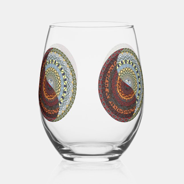 Verre À Vin Sans Pied Mandala du Ciel et de l'Enfer (Recto)