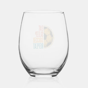 Verre À Vin Sans Pied Manger Dormir Football Répéter Conception de Maill
