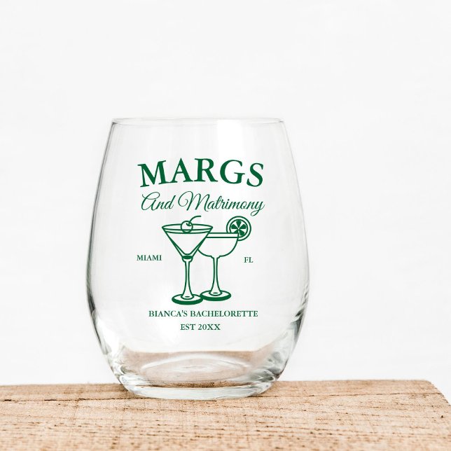 Verre À Vin Sans Pied Margs et Matrimony  enterrement de vie de jeune fi (Créateur téléchargé)
