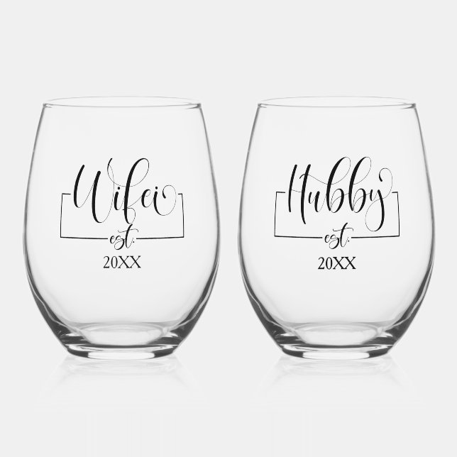 Verre À Vin Sans Pied Mari et femme (Recto)