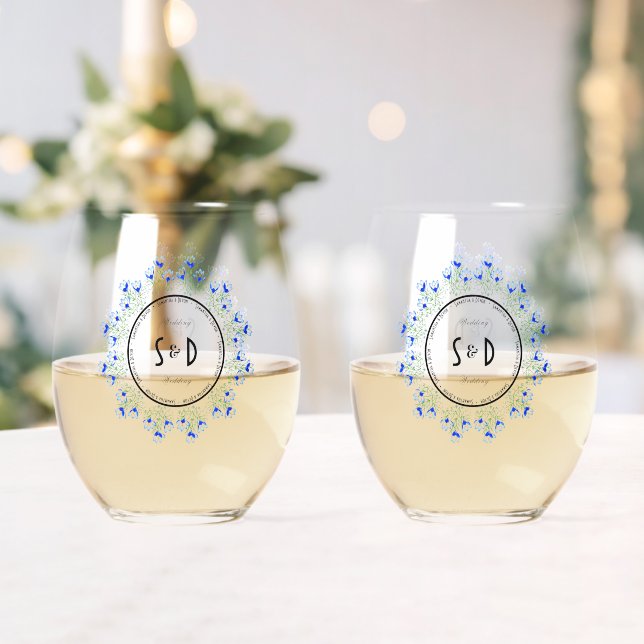 Verre À Vin Sans Pied Mariage Blue Crocus (Insitu (Mariage))