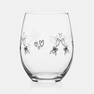 Verre À Vin Sans Pied Mariage Cheers Glissé ensemble