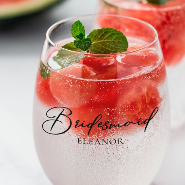 Verre À Vin Sans Pied Mariage chic personnalisable sur deux faces pour d (Créateur téléchargé)