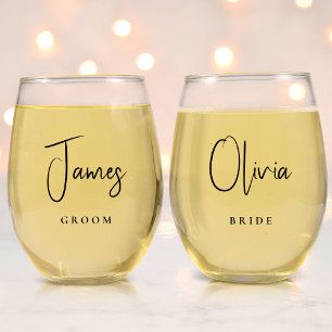 Verre À Vin Sans Pied Mariage de chambre de mariée chic