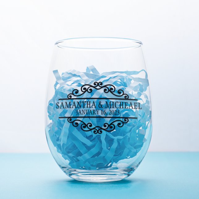 Verre À Vin Sans Pied Mariage de chambre de mariée personnalisé (Créateur téléchargé)