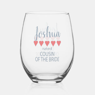 Verre À Vin Sans Pied Mariage et fête de mariage 5 Cousin de coeur de la