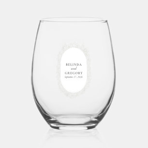 Verre À Vin Sans Pied Mariage Floral de Gypsophile Monogramme Baby's Bre