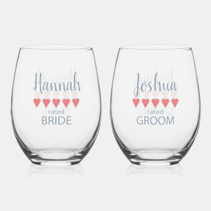 Verre À Vin Sans Pied Mariage & Mariage Party 5 Mariée de coeur & Salle